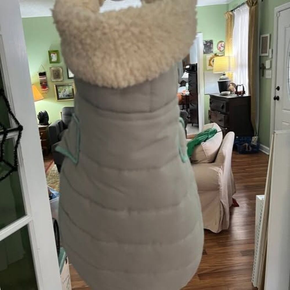Quilted Sherpa-Lined Dog Vest M